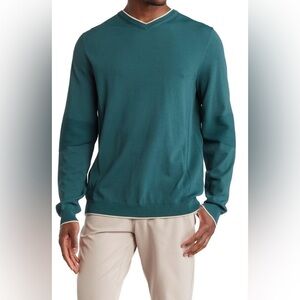 NWOT BRADY Men’s V-Neck Sweater- Teal/ Size Large